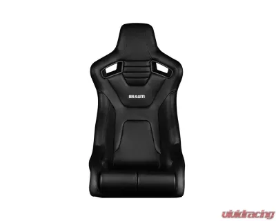 Braum Racing Black Letherette | Black Stitching Elite-R Fixed Back Bucket Seat - BRR1R-BKBK