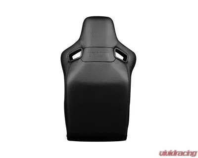 Braum Racing Black Letherette | Black Stitching Elite-R Fixed Back Bucket Seat - BRR1R-BKBK