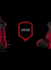 Braum Racing Elite-S Series Racing Seats - Black|Red                                     - BRR1S-BKRD - Image 5