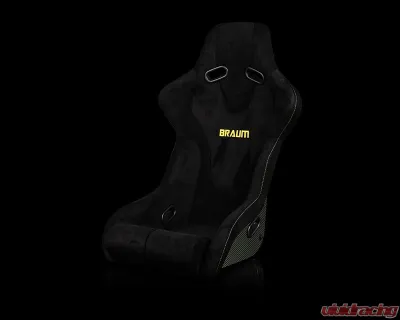 Braum Racing Black Alcantara Falcon-R Series Fixed Back Bucket Carbon Kevlar Composite Seat - BRR9-BSCK