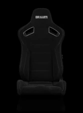 Braum Racing Elite Series Sport Seats (Pair) - Black Cloth w/ Grey Stitching                                     - BRR1-BFGS - Image 2
