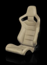 Braum Racing Elite Series Sport Seats (Pair) - Beige Leatherette                                     - BRR1-BGBW - Image 5