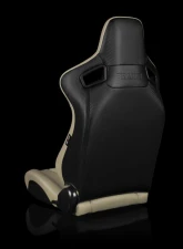Braum Racing Elite Series Sport Seats (Pair) - Beige Leatherette                                     - BRR1-BGBW - Image 3