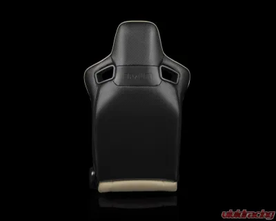Braum Racing Elite Series Sport Seats (Pair) - Beige Leatherette - BRR1-BGBW
