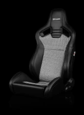 Braum Racing Elite V2 Series Sport Seats (Pair) - Black Leatherette|Houndstooth Fabric                                     - BRR1-BHGS2 - Image 5