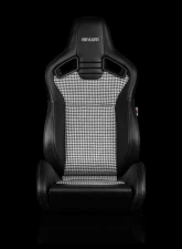 Braum Racing Elite V2 Series Sport Seats (Pair) - Black Leatherette|Houndstooth Fabric                                     - BRR1-BHGS2 - Image 2
