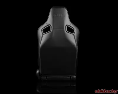 Braum Racing Elite V2 Series Sport Seats (Pair) - Black Leatherette|Houndstooth Fabric - BRR1-BHGS2