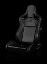 Braum Racing Elite V2 Series Sport Seats (Pair) - Black Leatherette w/ Black Stitching                                     - BRR1-BKBS2 - Image 4