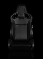 Braum Racing Elite V2 Series Sport Seats (Pair) - Black Leatherette w/ Black Stitching                                     - BRR1-BKBS2 - Image 2