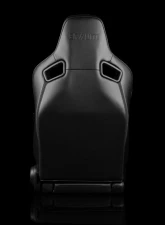 Braum Racing Elite V2 Series Sport Seats (Pair) - Black Leatherette w/ Black Stitching                                     - BRR1-BKBS2 - Image 3
