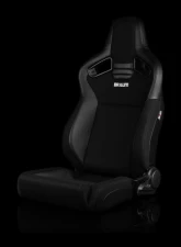 Braum Racing Elite V2 Series Sport Seats (Pair) - Black Leatherette|Black Polo Low BaseVersion                                     - BRR1-BKLB2 - Image 5