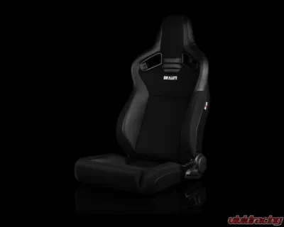 Braum Racing Elite V2 Series Sport Seats (Pair) - Black Leatherette|Black Polo Low BaseVersion - BRR1-BKLB2