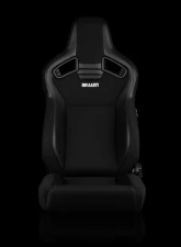 Braum Racing Elite V2 Series Sport Seats (Pair) - Black Leatherette|Black Polo Low BaseVersion                                     - BRR1-BKLB2 - Image 2