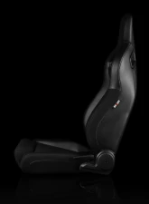 Braum Racing Elite V2 Series Sport Seats (Pair) - Black Leatherette|Black Polo Low BaseVersion                                     - BRR1-BKLB2 - Image 3