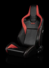 Braum Racing Elite V2 Series Sport Seats (Pair) - Black|Red Leatherette                                     - BRR1-BKRD2 - Image 4