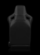 Braum Racing Elite Series Sport Seats (Pair) - Black Leatherette w/ Red Stitching                                     - BRR1-BKRS - Image 4