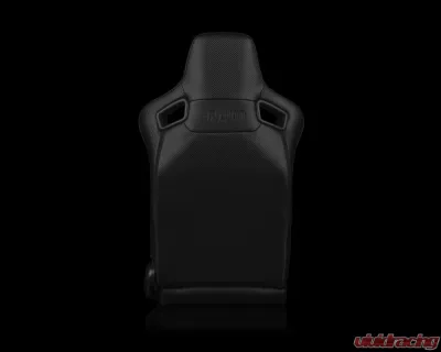 Braum Racing Elite Series Sport Seats (Pair) - Black Leatherette w/ Red Stitching - BRR1-BKRS