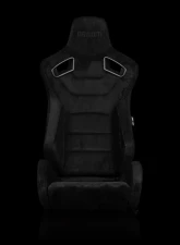 Braum Racing Elite Series Sport Seats (Pair) - Black Suede w/ Grey Stitching                                     - BRR1-BKSD - Image 2