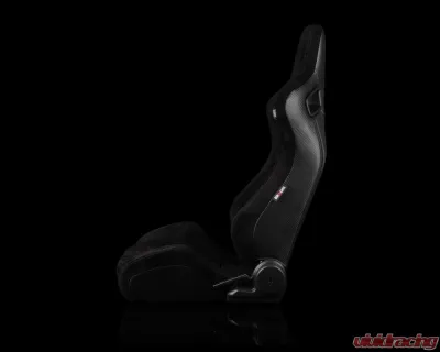 Braum Racing Elite Series Sport Seats (Pair) - Black Suede w/ Grey Stitching - BRR1-BKSD