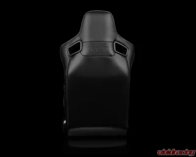 Braum Racing Elite Series Sport Seats (Pair) - Black Suede w/ Grey Stitching - BRR1-BKSD