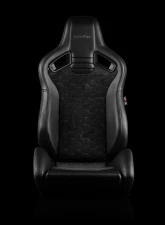Braum Racing Elite V2 Series Sport Seats (Pair) - Black Leatherette|Honeycomb Suede w/ Grey Stitching                                     - BRR1-HXGS2 - Image 2