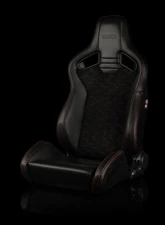 Braum Racing Elite V2 Series Sport Seats (Pair) - Black Leatherette|Honeycomb Suede w/ Red Stitching                                     - BRR1-HXRS2 - Image 5