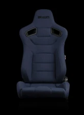 Braum Racing Elite Series Sport Seats (Pair) - Blue Cloth w/ Black Stitching                                     - BRR1-UFBS - Image 4
