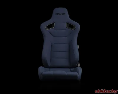 Braum Racing Elite Series Sport Seats (Pair) - Blue Cloth w/ Black Stitching - BRR1-UFBS
