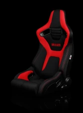 Braum Racing Elite-R Series Sport Seats (Pair) - Black|Red Cloth                                     - BRR1R-BFRD - Image 5