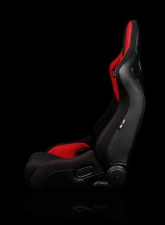 Braum Racing Elite-R Series Sport Seats (Pair) - Black|Red Cloth                                     - BRR1R-BFRD - Image 3