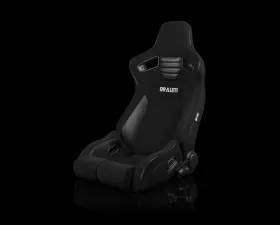 Braum Racing Elite-R Series Sport Seats (Pair) - Black Cloth w/ Black Trim