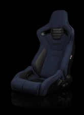 Braum Racing Elite-R Series Sport Seats (Pair) - Blue Cloth w/ Black Trim                                     - BRR1R-BUBP - Image 5