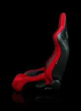 Braum Racing Elite-R Series Sport Seats (Pair) - Red Cloth w/ Black Trim                                     - BRR1R-RFBP - Image 3
