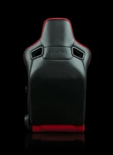 Braum Racing Elite-R Series Sport Seats (Pair) - Red Cloth w/ Black Trim                                     - BRR1R-RFBP - Image 4