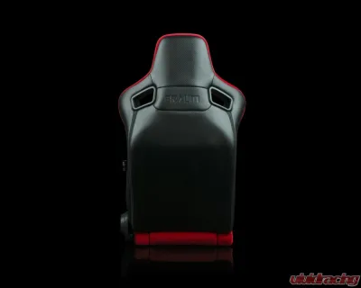 Braum Racing Elite-R Series Sport Seats (Pair) - Red Cloth w/ Black Trim - BRR1R-RFBP