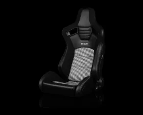 Braum Racing Elite-S Series Sport Seats (Pair) - Black Leatherette|Black Houndstooth