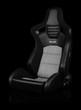 Braum Racing Elite-S Series Sport Seats (Pair) - Black Leatherette|Black Houndstooth                                     - BRR1S-BKBH - Image 5