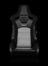 Braum Racing Elite-S Series Sport Seats (Pair) - Black Leatherette|Black Houndstooth                                     - BRR1S-BKBH - Image 2