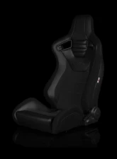 Braum Racing Elite-S Series Sport Seats (Pair) - Black Leatherette|Black Cloth                                     - BRR1S-BKBS - Image 5