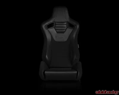 Braum Racing Elite-S Series Sport Seats (Pair) - Black Leatherette|Black Cloth - BRR1S-BKBS