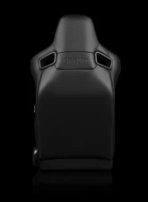 Braum Racing Elite-S Series Sport Seats (Pair) - Black Leatherette|Black Cloth                                     - BRR1S-BKBS - Image 4