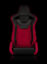Braum Racing Elite-S Series Sport Seats (Pair) - Black Leatherette|Red Cloth                                     - BRR1S-BKRD - Image 2