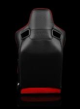 Braum Racing Elite-S Series Sport Seats (Pair) - Black Leatherette|Red Cloth                                     - BRR1S-BKRD - Image 4