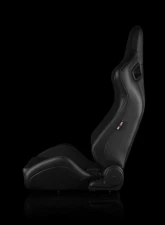 Braum Racing Elite-S Series Sport Seats (Pair) - Black Leatherette|Grey Plaid w/ Grey Stitching                                     - BRR1S-GYPF - Image 3