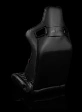 Braum Racing Elite-X Series Sport Seats (Pair) - Black Diamond w/ White Trim                                     - BRR1X-BDDWS - Image 3