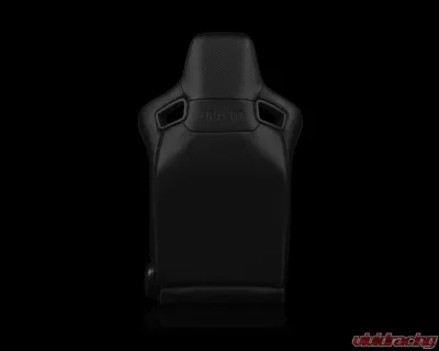 Braum Racing Elite-X Series Sport Seats (Pair) - Black Diamond w/ White Trim - BRR1X-BDDWS