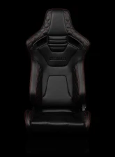 Braum Racing Elite-X Series Sport Seats (Pair) - Black Diamond w/ Red Stitching                                     - BRR1X-BDRS - Image 2