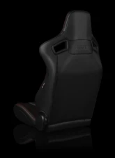 Braum Racing Elite-X Series Sport Seats (Pair) - Black Diamond w/ Red Stitching                                     - BRR1X-BDRS - Image 3