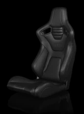 Braum Racing Elite-X Series Fixed Back Sport Seat (Each) - Black Leatherette w/ Black Stitching                                     - BRR1X-BKFB - Image 4