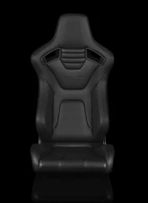 Braum Racing Elite-X Series Fixed Back Sport Seat (Each) - Black Leatherette w/ Black Stitching                                     - BRR1X-BKFB - Image 2